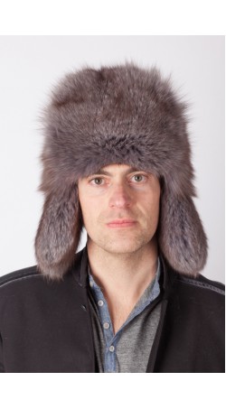 Arctic blue fox fur hat – Russian style
